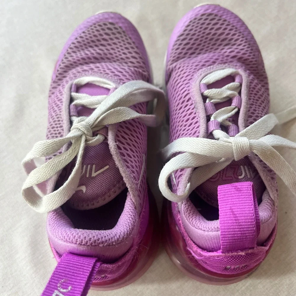 Nike Air Max 270 Kids Purple Pink White Athletic Sneakers AO2372-501 Size 11C